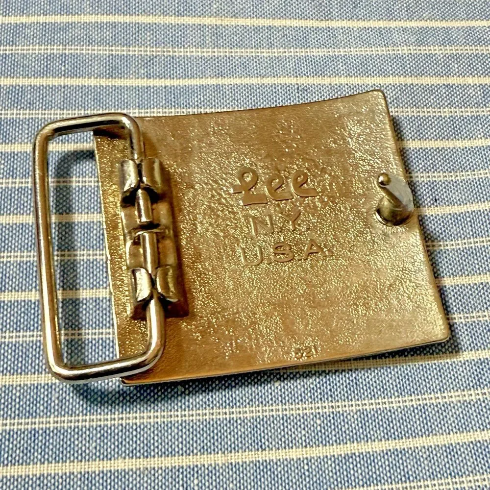 Vintage‎ Lee NY Tennis Racket Belt Buckle Silver Tone USA